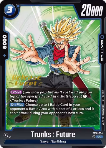 Trunks : Future - FB10-034 (FB10-034), Cross Force Release Event Cards — DB Fusion card price