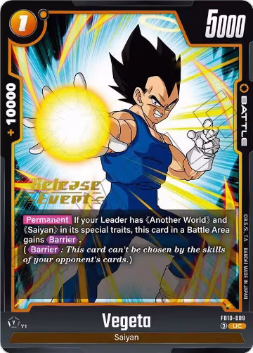 Vegeta - FB10-089 (FB10-089), Cross Force Release Event Cards — DB Fusion card price