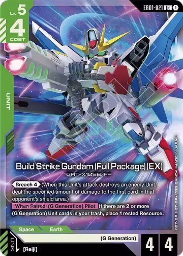 Build Strike Gundam (Full Package) (EX) (EB01-021), Eternal Nexus — Gundam card price