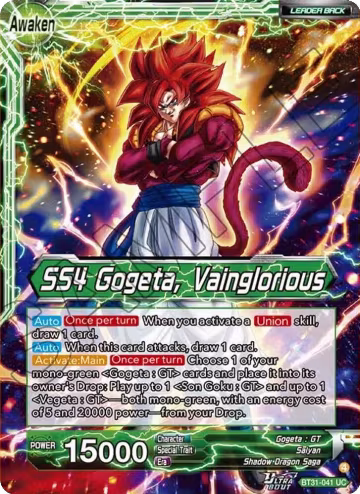 SS4 Son Goku & SS4 Vegeta // SS4 Gogeta, Vainglorious (BT31-041), Impact Beyond Dimensions — DB Super card price