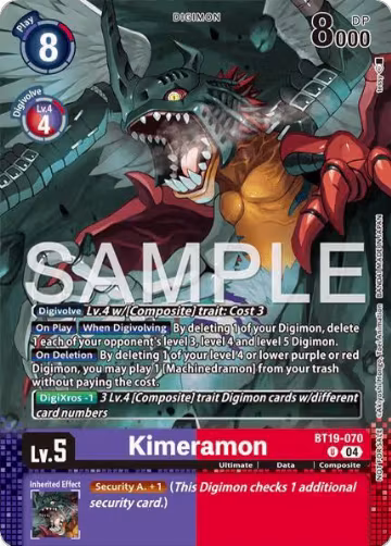 Kimeramon - BT19-070 (Event Pack 10) (BT19-070 U), Release Special Booster 2.0 — Digimon card price