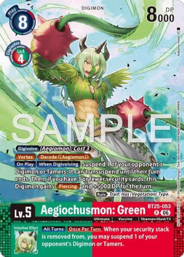 Aegiochusmon: Green (Event Pack 10) (BT25-053 R), Dual Revolution — Digimon card price