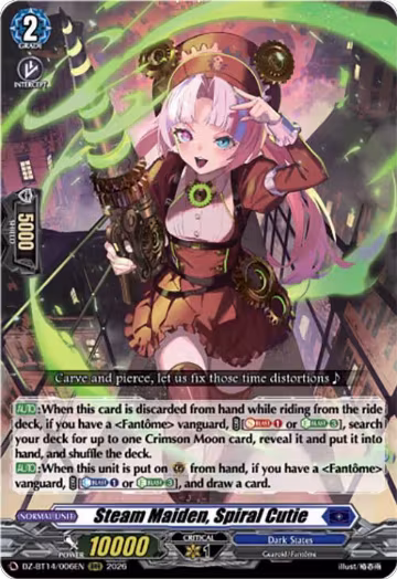 Steam Maiden, Spiral Cutie (DZ-BT14/006EN), DZ-BT14: Envoys of the Crimson Moon — Vanguard card price