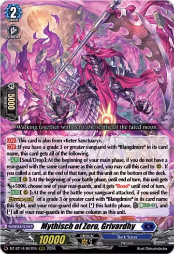 Mythisch of Zero, Grivardhy (DZ-BT14/007EN), DZ-BT14: Envoys of the Crimson Moon — Vanguard card price