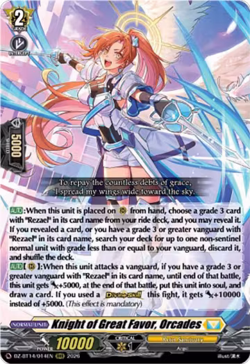 Knight of Great Favor, Orcades (DZ-BT14/014EN), DZ-BT14: Envoys of the Crimson Moon — Vanguard card price