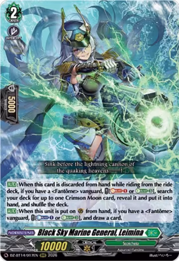 Black Sky Marine General, Leimina (DZ-BT14/017EN), DZ-BT14: Envoys of the Crimson Moon — Vanguard card price