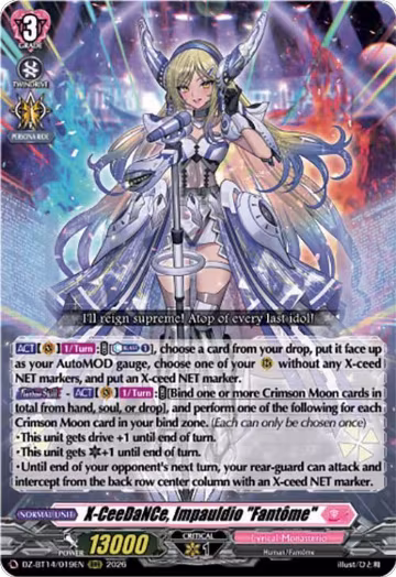 X-CeeDaNCe, Impauldio "Fantome" (DZ-BT14/019EN), DZ-BT14: Envoys of the Crimson Moon — Vanguard card price