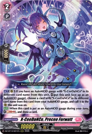 X-CeeDaNCe, Precee Forwatt (DZ-BT14/021EN), DZ-BT14: Envoys of the Crimson Moon — Vanguard card price