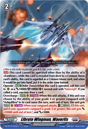 Librate Wingman, Waverlis (DZ-BT14/033EN), DZ-BT14: Envoys of the Crimson Moon — Vanguard card price