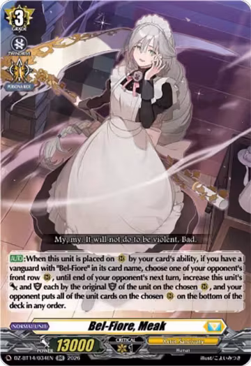 Bel-Fiore, Meak (DZ-BT14/034EN), DZ-BT14: Envoys of the Crimson Moon — Vanguard card price