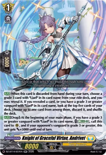 Knight of Graceful Virtue, Andrivet (DZ-BT14/037EN), DZ-BT14: Envoys of the Crimson Moon — Vanguard card price