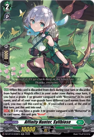 Affinity Hunter, Syllbiose (DZ-BT14/039EN), DZ-BT14: Envoys of the Crimson Moon — Vanguard card price