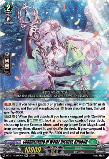 Cognoscente of Water District, Rituella (DZ-BT14/040EN), DZ-BT14: Envoys of the Crimson Moon — Vanguard card price