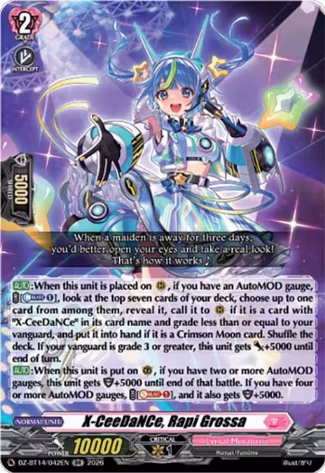X-CeeDaNCe, Rapi Grossa (DZ-BT14/042EN), DZ-BT14: Envoys of the Crimson Moon — Vanguard card price
