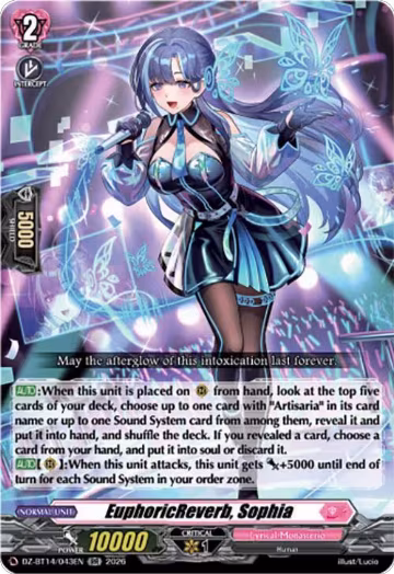 EuphoricReverb, Sophia (DZ-BT14/043EN), DZ-BT14: Envoys of the Crimson Moon — Vanguard card price