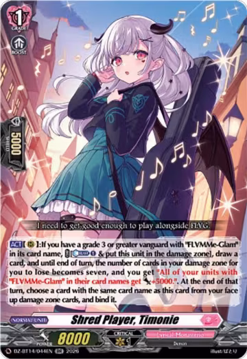 Shred Player, Timonie (DZ-BT14/044EN), DZ-BT14: Envoys of the Crimson Moon — Vanguard card price