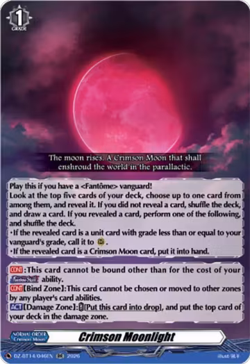 Crimson Moonlight (DZ-BT14/046EN), DZ-BT14: Envoys of the Crimson Moon — Vanguard card price