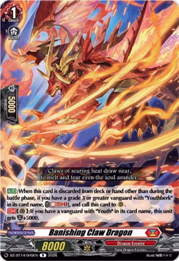 Banishing Claw Dragon (DZ-BT14/049EN), DZ-BT14: Envoys of the Crimson Moon — Vanguard card price