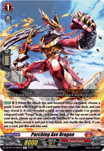 Parching Axe Dragon (DZ-BT14/050EN), DZ-BT14: Envoys of the Crimson Moon — Vanguard card price