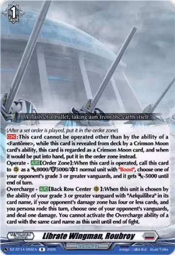 Librate Wingman, Roubroy (DZ-BT14/058EN), DZ-BT14: Envoys of the Crimson Moon — Vanguard card price