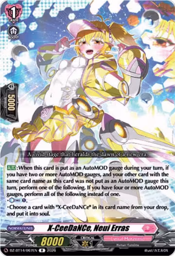 X-CeeDaNCe, Neui Erras (DZ-BT14/067EN), DZ-BT14: Envoys of the Crimson Moon — Vanguard card price