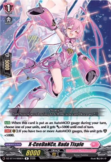X-CeeDaNCe, Rada Tisple (DZ-BT14/068EN), DZ-BT14: Envoys of the Crimson Moon — Vanguard card price