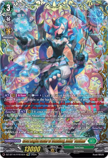 Great Magick Caster of Transitory, Zerith "Fantome" (FFR) (DZ-BT14/FFR16EN), DZ-BT14: Envoys of the Crimson Moon — Vanguard card price