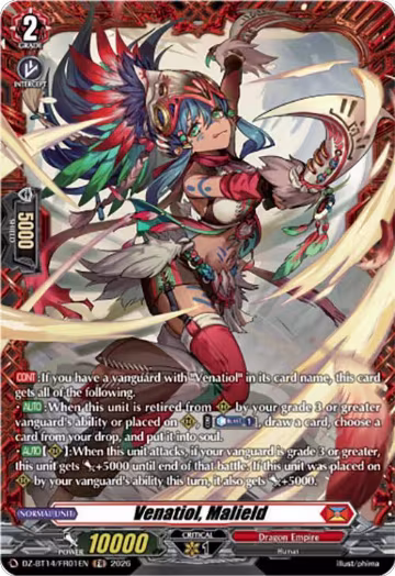 Venatiol, Malield (FR) (DZ-BT14/FR01EN), DZ-BT14: Envoys of the Crimson Moon — Vanguard card price