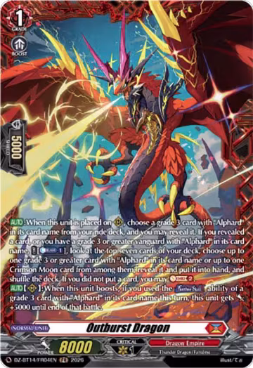 Outburst Dragon (FR) (DZ-BT14/FR04EN), DZ-BT14: Envoys of the Crimson Moon — Vanguard card price