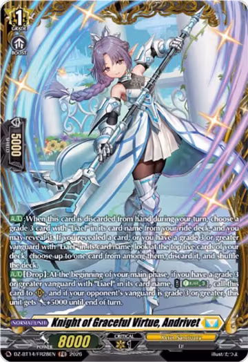 Knight of Graceful Virtue, Andrivet (FR) (DZ-BT14/FR28EN), DZ-BT14: Envoys of the Crimson Moon — Vanguard card price