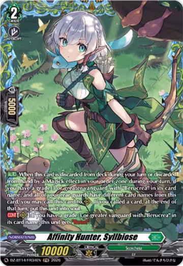 Affinity Hunter, Syllbiose (FR) (DZ-BT14/FR34EN), DZ-BT14: Envoys of the Crimson Moon — Vanguard card price