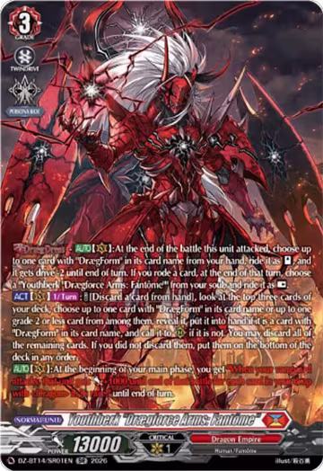 Youthberk "Draegforce Arms: Fantome" (SR) (DZ-BT14/SR01EN), DZ-BT14: Envoys of the Crimson Moon — Vanguard card price