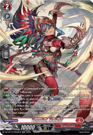 Venatiol, Malield (SR) (DZ-BT14/SR05EN), DZ-BT14: Envoys of the Crimson Moon — Vanguard card price