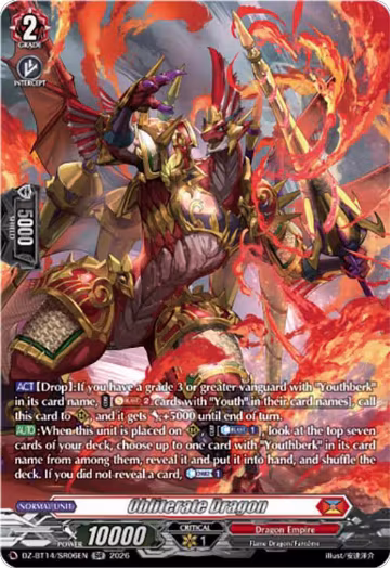 Obliterate Dragon (SR) (DZ-BT14/SR06EN), DZ-BT14: Envoys of the Crimson Moon — Vanguard card price