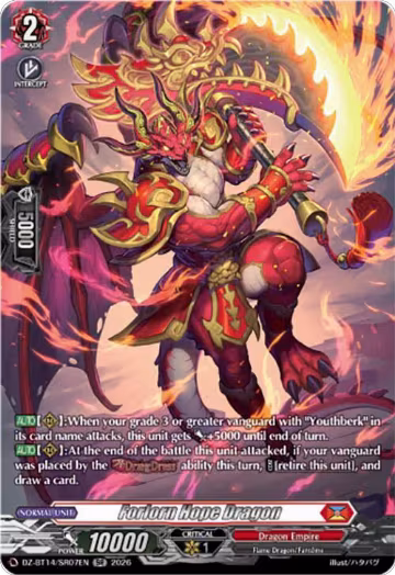 Forlorn Hope Dragon (SR) (DZ-BT14/SR07EN), DZ-BT14: Envoys of the Crimson Moon — Vanguard card price