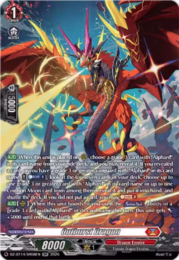 Outburst Dragon (SR) (DZ-BT14/SR08EN), DZ-BT14: Envoys of the Crimson Moon — Vanguard card price