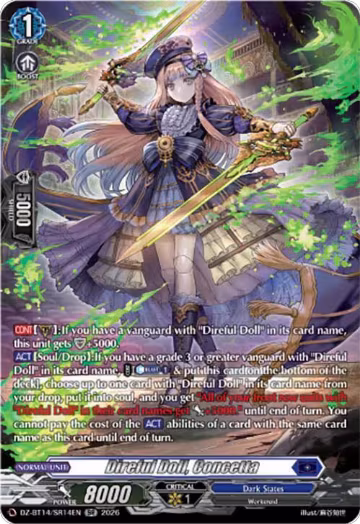 Direful Doll, Concetta (SR) (DZ-BT14/SR14EN), DZ-BT14: Envoys of the Crimson Moon — Vanguard card price