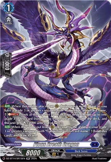 Pious Breath Dragon (SR) (DZ-BT14/SR15EN), DZ-BT14: Envoys of the Crimson Moon — Vanguard card price