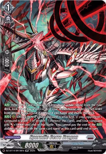 Sporadic Cerro Dragon (SR) (DZ-BT14/SR19EN), DZ-BT14: Envoys of the Crimson Moon — Vanguard card price