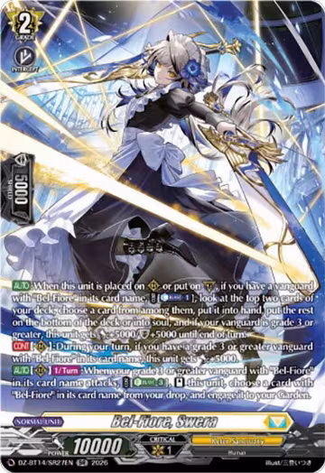 Bel-Fiore, Swera (SR) (DZ-BT14/SR27EN), DZ-BT14: Envoys of the Crimson Moon — Vanguard card price