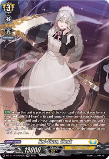 Bel-Fiore, Meak (SR) (DZ-BT14/SR28EN), DZ-BT14: Envoys of the Crimson Moon — Vanguard card price