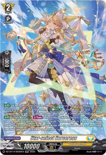 Star-select Sorceress (SR) (DZ-BT14/SR30EN), DZ-BT14: Envoys of the Crimson Moon — Vanguard card price