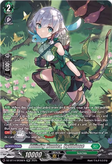 Affinity Hunter, Syllbiose (SR) (DZ-BT14/SR36EN), DZ-BT14: Envoys of the Crimson Moon — Vanguard card price