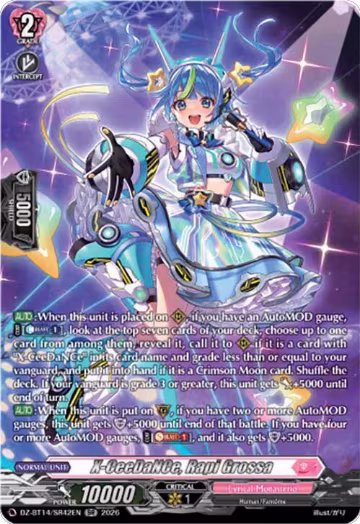 X-CeeDaNCe, Rapi Grossa (SR) (DZ-BT14/SR42EN), DZ-BT14: Envoys of the Crimson Moon — Vanguard card price