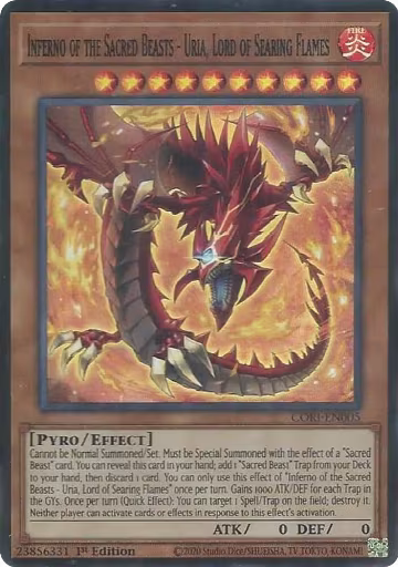 Inferno of the Sacred Beasts - Uria, Lord of Searing Flames (CORI-EN005), Chaos Origins — Yu-Gi-Oh! card price