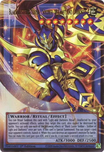 Black Luster Soldier - Soldier of Light and Darkness (Extended Art) (CORI-EN028), Chaos Origins — Yu-Gi-Oh! card price