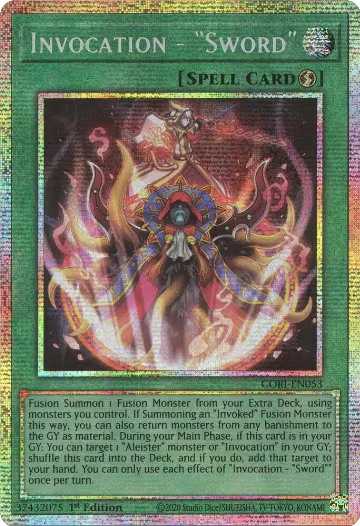 Invocation - "Sword" (Starlight Rare) (CORI-EN053), Chaos Origins — Yu-Gi-Oh! card price