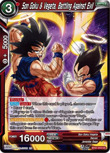 Son Goku & Vegeta, Battling Against Evil (BT31-010), Impact Beyond Dimensions — DB Super card price