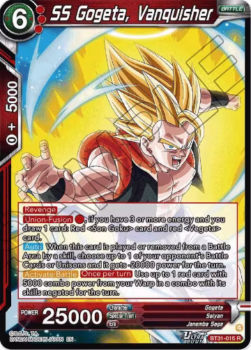 SS Gogeta, Vanquisher (BT31-015), Impact Beyond Dimensions — DB Super card price