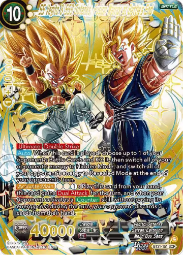 SS Vegito & SS3 Gotenks, Fusion Warrior at Battle's End (SCR) (BT31-151) — card price
